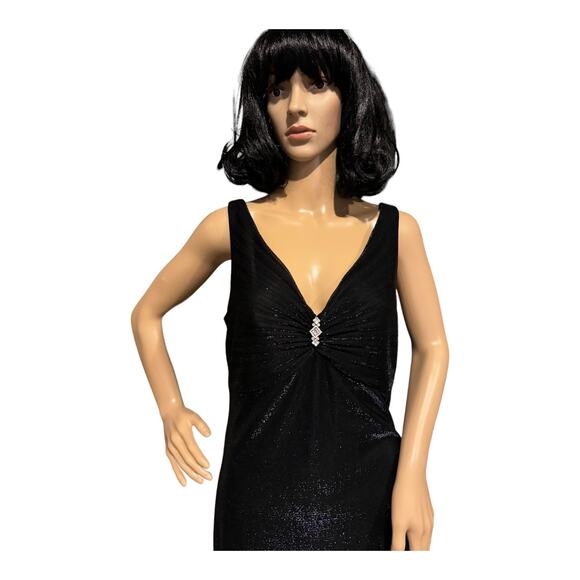 ONYX NITE Iridescent Dark Black Blue Sleeveless Embellished Formal DRESS size 12 - Picture 6 of 14